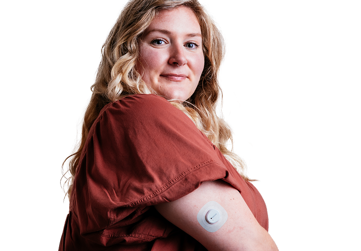 Dexcom G7 user with G7 device on her arm